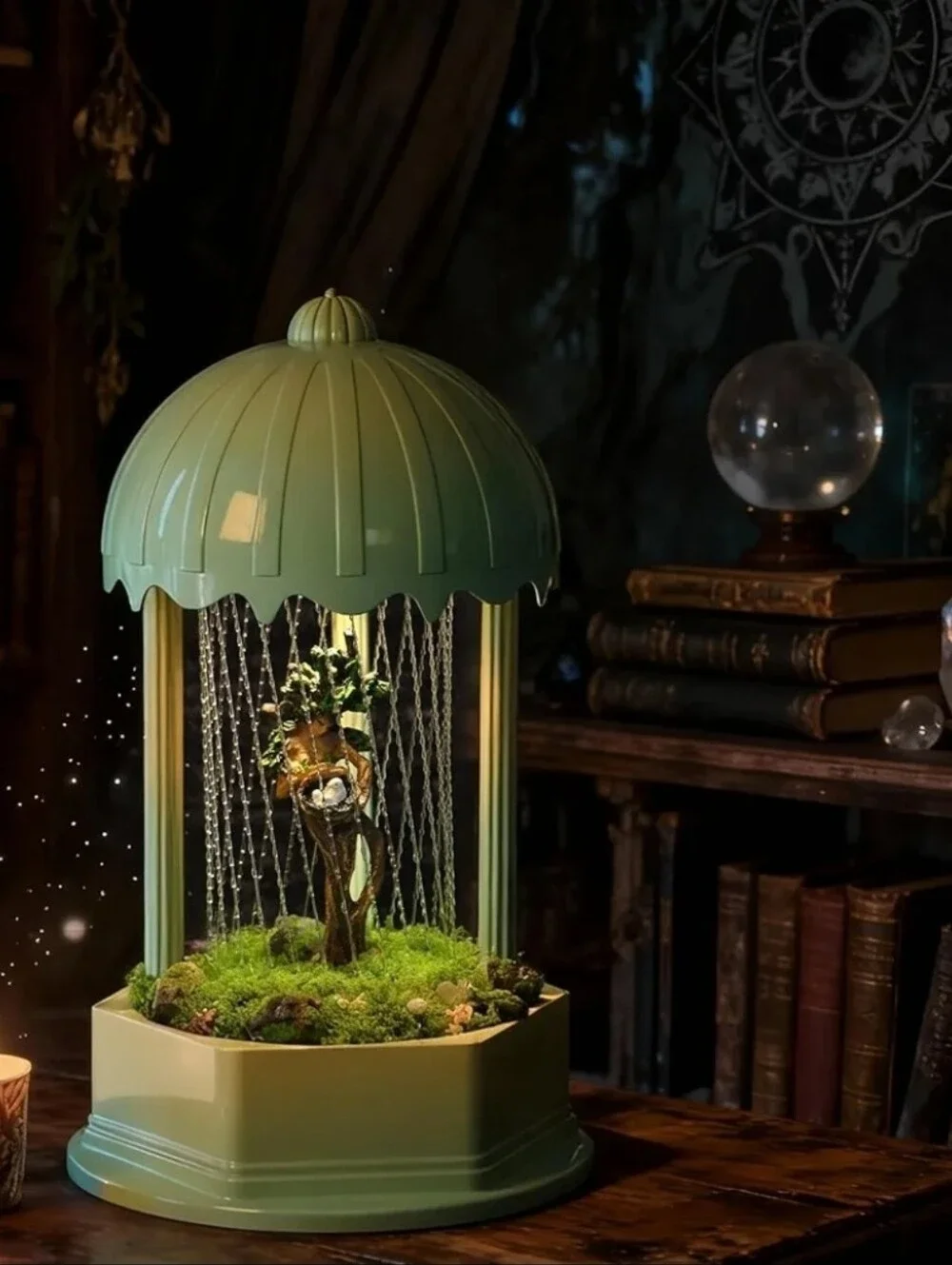 Oil Rain Motion Lamp Mother Tree Birdy